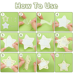 8Pcs 8 Colors Star Acrylic Card Holders&nbsp;AJEW-HY0002-84