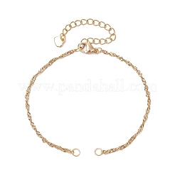 2Pcs 2 Colors 304 Stainless Steel Singapore Chain Bracelet Making&nbsp;AJEW-JB01306