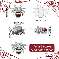 32Pcs 2 Colors Alloy Rhinestone Slide Charms&nbsp;FIND-SC0010-38