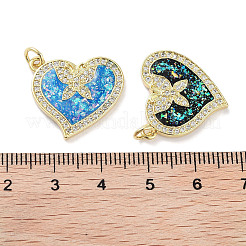 Brass Micro Pave Clear Cubic Zirconia Pendants&nbsp;KK-L213-006G