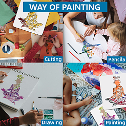 1 Set PET Hollow Out Drawing Painting Stencils&nbsp;DIY-MA0005-36