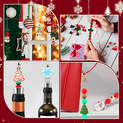 18Pcs 9 Styles Christmas Theme Silicone Focal Beads&nbsp;SIL-SC0002-28