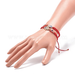 Adjustable Nylon Thread Cord Double Braided Beaded Bracelets Set&nbsp;BJEW-JB08741