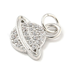 Rack Plating Brass Micro Pave Clear Cubic Zirconia Pendants&nbsp;KK-B093-20P