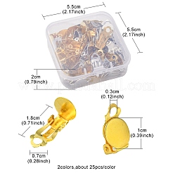 50Pcs 2 Colors Iron Clip-on Earring Settings&nbsp;IFIN-YW0003-02