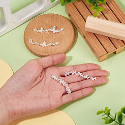 4Pcs 4 Styles Brass Pave Clear Cubic Zirconia Flower Butterfly Connector Charms&nbsp;KK-TA0008-72S