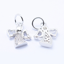 Brass Micro Pave Cubic Zirconia Charms&nbsp;X-KK-P133-03P-NR