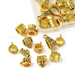 40Pcs 10 Styles Tibetan Style Alloy Tube Bails&nbsp;FIND-FS0002-42