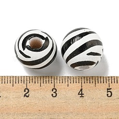 Printed Wood European Beads&nbsp;WOOD-G022-14D