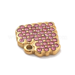 304 Stainless Steel Rhinestone Charms&nbsp;STAS-M092-06G-01