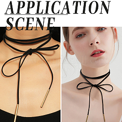 Velvet Cord Knot Tie Choker Necklaces for Women&nbsp;NJEW-CL0001-35