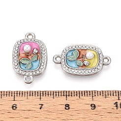 Alloy Crystal Rhinestone and ABS Imitation Pearl Connector Charms&nbsp;PALLOY-T092-08P