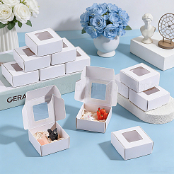 30Pcs Foldable Square Paper Storage Gift Boxes with Visible Window&nbsp;CON-PH0003-62B