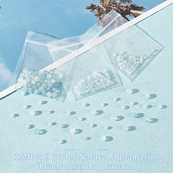 150Pcs 3 Styles Natural Aquamarine Beads Strands&nbsp;G-OC0004-50