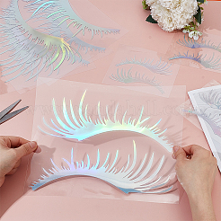 8 Pairs 2 Styles Eyelash Shape Waterproof PVC Picture Stickers&nbsp;DIY-HY0003-05C
