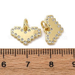 Brass Micro Pave Cubic Zirconia Pendants&nbsp;KK-P308-12G