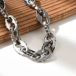 304 Stainless Steel Oval Link Chains Bracelets for Men & Women&nbsp;BJEW-D042-39P