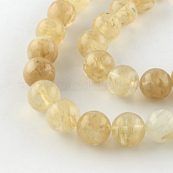 Coffee Watermelon Stone Glass Round Bead Strands&nbsp;LS-G-R342-6mm-18