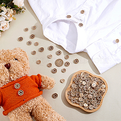 100Pcs 2 Styles Natural Coconut Buttons&nbsp;BUTT-ME0001-22