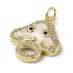 Brass Micro Pave Cubic Zirconia Pendants&nbsp;KK-Q808-18G