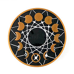 Moon Phase Pattern Flat Round Candle Food Grade Silicone Molds&nbsp;DIY-L067-F01