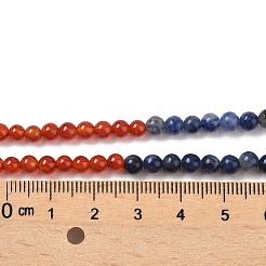 Chakra Natural Yellow Jade & Crystal Quartz & Green Aventurine & Rose Quartz & Carnelian & Sodalite & Amethyst Beads Strands&nbsp;G-NH0002-E03-4mm