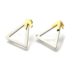 Ion Plating(IP) 304 Stainless Steel Hollow Triangle Stud Earrings&nbsp;EJEW-C118-05D
