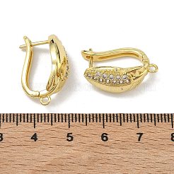 Brass Micro Pave Cubic Zirconia Earring Findings&nbsp;KK-D226-03G