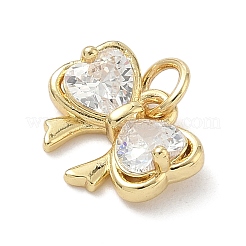 Brass Cubic Zirconia Charms&nbsp;KK-K368-46G