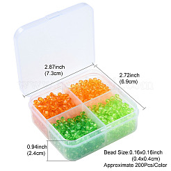 1200Pcs 4 Colors Transparent Acrylic Beads&nbsp;TACR-YW0002-41B