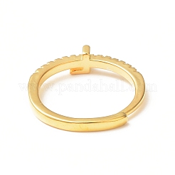 Clear Cubic Zirconia Initial Letter Adjustable Ring&nbsp;RJEW-C052-01G-L