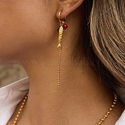 304 Stainless Steel Dangle Hoop Earrings for Women&nbsp;SA-CBA8C9C-02G