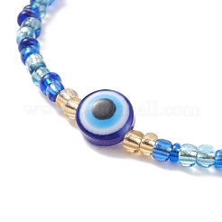 Resin Evil Eye & Glass Seed Beaded Bracelet for Women&nbsp;BJEW-JB08560