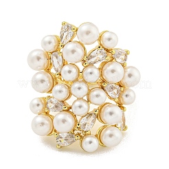 Brass Micro Pave Cubic Zirconia Finger Rings&nbsp;RJEW-L113-012G