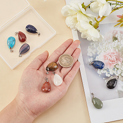 10Pcs 10 Style Natural & Synthetic Gemstone Pendants&nbsp;G-NB0002-57