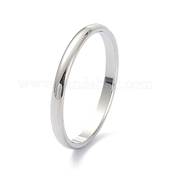 Non-Tarnish 2mm Polished Plain Dome Finger Ring for Girl Women&nbsp;RJEW-C012-05F-P