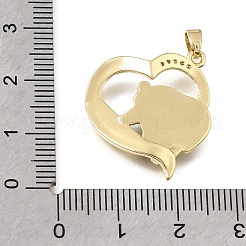 Brass Micro Pave Clear Cubic Zirconia Pendants&nbsp;KK-C263-12G