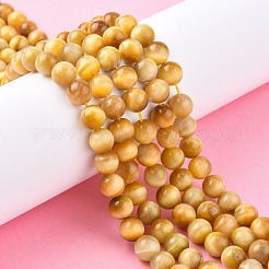Natural Gold Tiger Eye Beads Strands&nbsp;G-G212-8mm-18