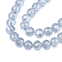 Electroplate Transparent Glass Beads Strands&nbsp;EGLA-N002-15-A01