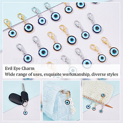 10 Sets 2 Style  Resin Evil Eye Pendant Decorations&nbsp;HJEW-AR0001-06
