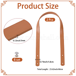 2Pcs PU Imitation Leather Rivet Bag Straps&nbsp;DIY-CL0002-35E