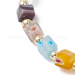 Handmade Millefiori Glass & Non-magnetic Synthetic Hematite Beaded Bracelets&nbsp;BJEW-JB13569