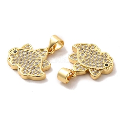 Brass Micro Pave Cubic Zirconia Pendants&nbsp;KK-A180-12G