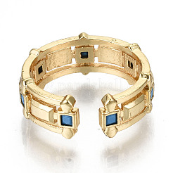 Brass Micro Pave Cubic Zirconia Cuff Rings&nbsp;RJEW-N032-004-NF