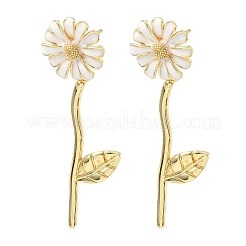 Flower Brass Stud Earrings&nbsp;EJEW-C181-05G