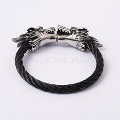 Retro Dragon 304 Stainless Steel Bangles&nbsp;BJEW-F210-22