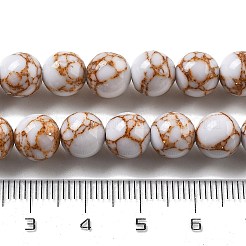 Synthetic Gold Line Turquoise Beads Strands&nbsp;G-A255-A03-01C