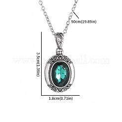 Alloy Acrylic Oval Photo Locket Pendant Necklaces for Women&nbsp;WGC3FDF-01