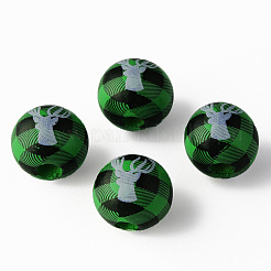 Painted Natural Wood Beads&nbsp;WOOD-N006-175