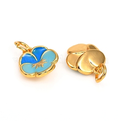 Brass Enamel Charms&nbsp;ZIRC-F816-02B-G